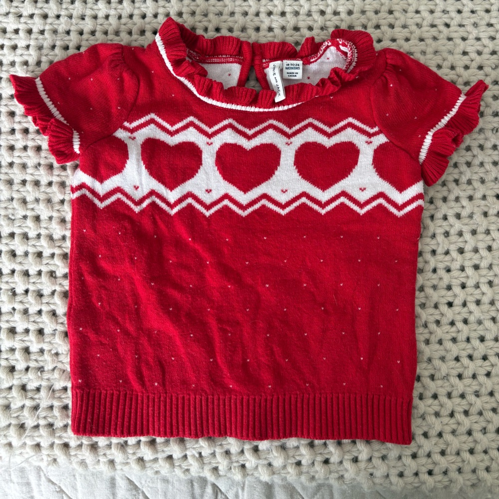 Janie and Jack Red Heart Sweater